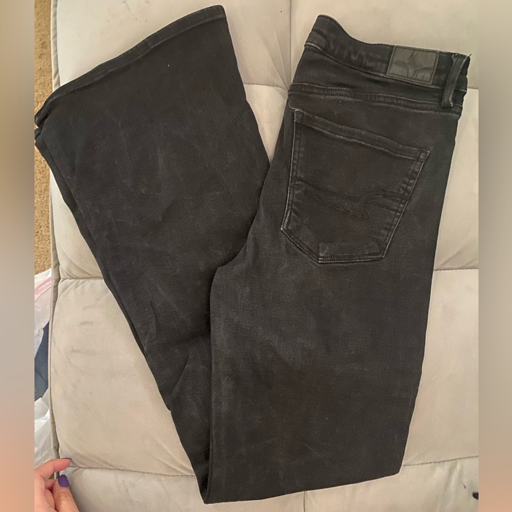 Black American Eagle flare jeans